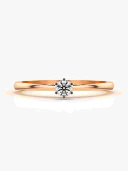 Valanova - Sterling Silver Plated with Rose Gold and Certified Lab Grown Diamond 0.11Cts Ring
