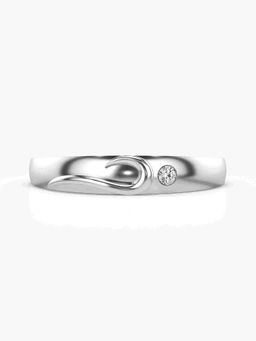Valanova - Sterling Silver Plated with White Gold and Certified Lab Grown Diamond 0.03Cts Ring