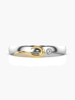 Valanova - Sterling Silver Plated with Yellow Gold and Certified Lab Grown Diamond 0.03Cts Ring