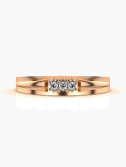 Valanova - Sterling Silver Plated with Rose Gold and Certified Lab Grown Diamond 0.06Cts Ring