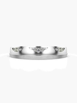 Valanova - Sterling Silver Plated with White Gold and Certified Lab Grown Diamond 0.06Cts Ring