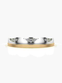 Valanova - Sterling Silver Plated with Yellow Gold and Certified Lab Grown Diamond 0.06Cts Ring