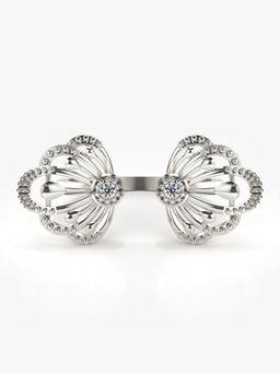 Valanova - Sterling Silver Plated with White Gold and Certified Lab Grown Diamond 0.06Cts Ring