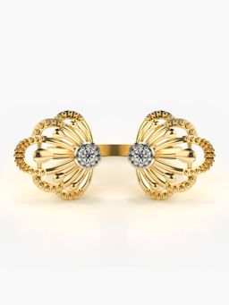 Valanova - Sterling Silver Plated with Yellow Gold and Certified Lab Grown Diamond 0.06Cts Ring