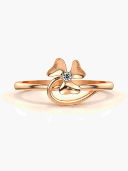 Valanova - Sterling Silver Plated with Rose Gold and Certified Lab Grown Diamond 0.03Cts Ring