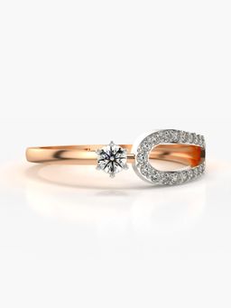 Valanova - Sterling Silver Plated with Rose Gold and Certified Lab Grown Diamond 0.23Cts Ring