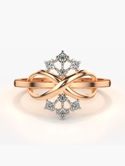 Valanova - Sterling Silver Plated with Rose Gold and Certified Lab Grown Diamond 0.11Cts Ring