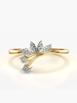 Valanova - Sterling Silver Plated with Yellow Gold and Certified Lab Grown Diamond 0.11Cts Ring