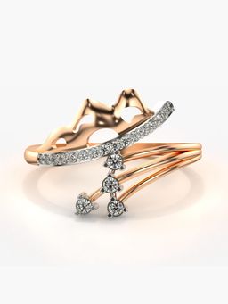 Valanova - Sterling Silver Plated with Rose Gold and Certified Lab Grown Diamond 0.17Cts Ring