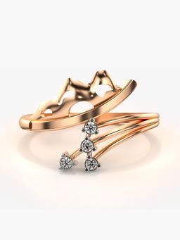 Valanova - Sterling Silver Plated with Rose Gold and Certified Lab Grown Diamond 0.08Cts Ring