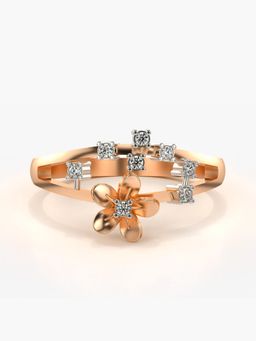 Valanova - Sterling Silver Plated with Rose Gold and Certified Lab Grown Diamond 0.09Cts Ring