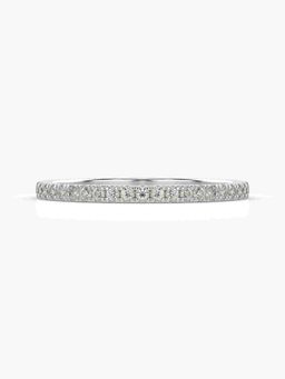 Valanova - Sterling Silver Plated with White Gold and Certified Lab Grown Diamond 0.17Cts Ring