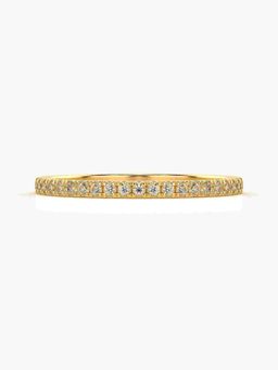 Valanova - Sterling Silver Plated with Yellow Gold and Certified Lab Grown Diamond 0.17Cts Ring