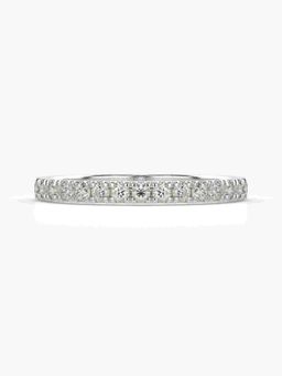 Valanova - Sterling Silver Plated with White Gold and Certified Lab Grown Diamond 0.37Cts Ring
