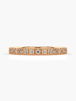 Valanova - Sterling Silver Plated with Rose Gold and Certified Lab Grown Diamond 0.45Cts Ring