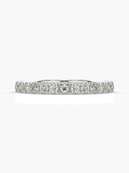 Valanova - Sterling Silver Plated with White Gold and Certified Lab Grown Diamond 0.45Cts Ring