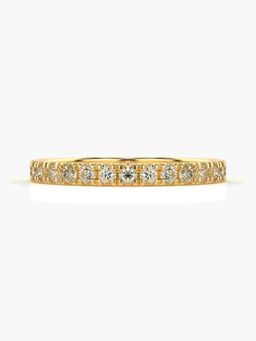 Valanova - Sterling Silver Plated with Yellow Gold and Certified Lab Grown Diamond 0.45Cts Ring