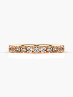 Valanova - Sterling Silver Plated with Rose Gold and Certified Lab Grown Diamond 0.58Cts Ring