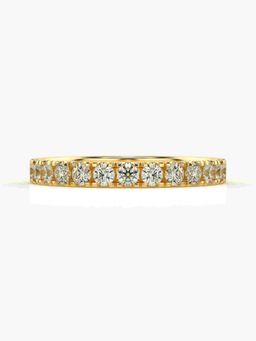 Valanova - Sterling Silver Plated with Yellow Gold and Certified Lab Grown Diamond 0.58Cts Ring