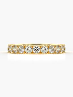 Valanova - Sterling Silver Plated with Yellow Gold and Certified Lab Grown Diamond 1.09Cts Ring