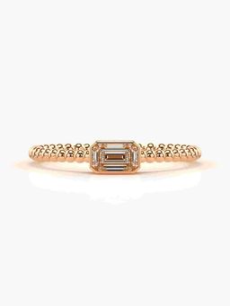 Valanova - Sterling Silver Plated with Rose Gold and Certified Lab Grown Diamond 0.30Cts Ring