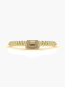Valanova - Sterling Silver Plated with Yellow Gold and Certified Lab Grown Diamond 0.30Cts Ring