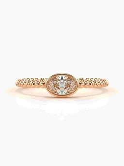 Valanova - Sterling Silver Plated with Rose Gold and Certified Lab Grown Diamond 1.00Cts Ring