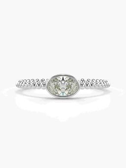 Valanova - Sterling Silver Plated with White Gold and Certified Lab Grown Diamond 1.00Cts Ring