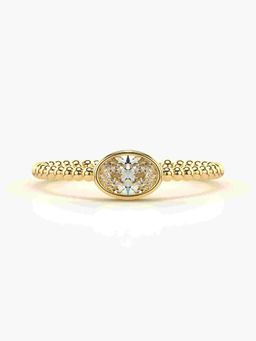 Valanova - Sterling Silver Plated with Yellow Gold and Certified Lab Grown Diamond 1.00Cts Ring