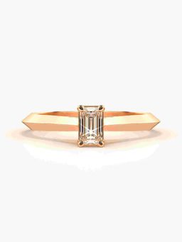 Valanova - Sterling Silver Plated with Rose Gold and Certified Lab Grown Diamond 0.57Cts Ring