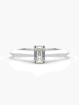 Valanova - Sterling Silver Plated with White Gold and Certified Lab Grown Diamond 0.57Cts Ring