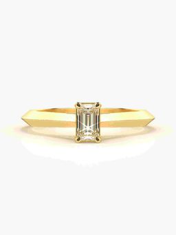 Valanova - Sterling Silver Plated with Yellow Gold and Certified Lab Grown Diamond 0.57Cts Ring