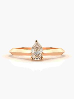 Valanova - Sterling Silver Plated with Rose Gold and Certified Lab Grown Diamond 0.42Cts Ring