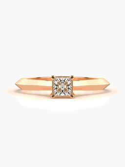 Valanova - Sterling Silver Plated with Rose Gold and Certified Lab Grown Diamond 0.26Cts Ring