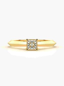 Valanova - Sterling Silver Plated with Yellow Gold and Certified Lab Grown Diamond 0.26Cts Ring