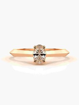 Valanova - Sterling Silver Plated with Rose Gold and Certified Lab Grown Diamond 0.52Cts Ring