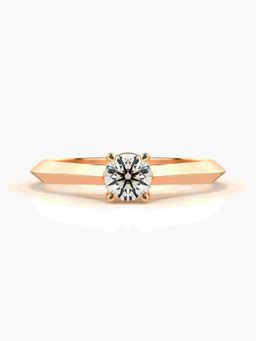 Valanova - Sterling Silver Plated with Rose Gold and Certified Lab Grown Diamond 0.40Cts Ring