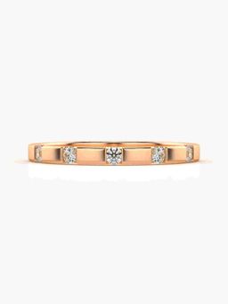 Valanova - Sterling Silver Plated with Rose Gold and Certified Lab Grown Diamond 0.18Cts Ring
