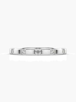 Valanova - Sterling Silver Plated with White Gold and Certified Lab Grown Diamond 0.18Cts Ring