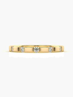 Valanova - Sterling Silver Plated with Yellow Gold and Certified Lab Grown Diamond 0.18Cts Ring