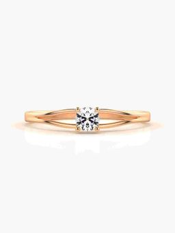 Valanova - Sterling Silver Plated with Rose Gold and Certified Lab Grown Diamond 0.17Cts Ring