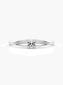 Valanova - Sterling Silver Plated with White Gold and Certified Lab Grown Diamond 0.17Cts Ring
