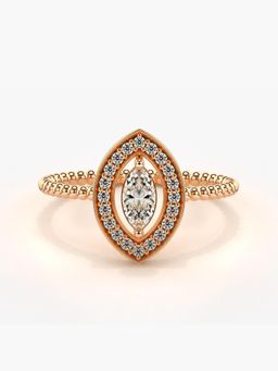 Valanova - Sterling Silver Plated with Rose Gold and Certified Lab Grown Diamond 0.43Cts Ring
