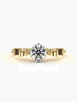 Valanova - Sterling Silver Plated with Yellow Gold and Certified Lab Grown Diamond 0.60Cts Ring