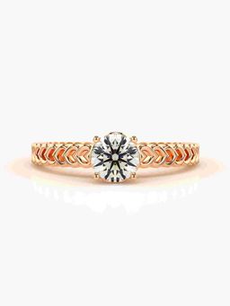 Valanova - Sterling Silver Plated with Rose Gold and Certified Lab Grown Diamond 0.60Cts Ring