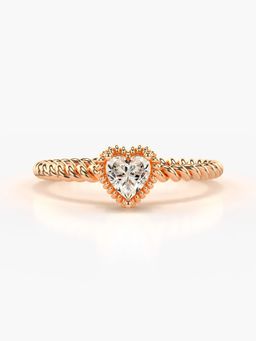 Valanova - Sterling Silver Plated with Rose Gold and Certified Lab Grown Diamond 0.30Cts Ring