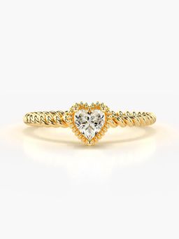 Valanova - Sterling Silver Plated with Yellow Gold and Certified Lab Grown Diamond 0.30Cts Ring