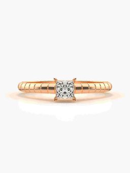 Valanova - Sterling Silver Plated with Rose Gold and Certified Lab Grown Diamond 0.30Cts Ring