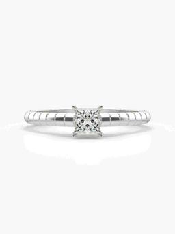 Valanova - Sterling Silver Plated with White Gold and Certified Lab Grown Diamond 0.30Cts Ring