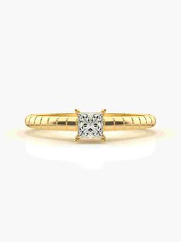 Valanova - Sterling Silver Plated with Yellow Gold and Certified Lab Grown Diamond 0.30Cts Ring
